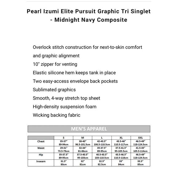 Pearl Izumi NWT size M Elite Pursuit Graphic Tri Singlet triathlon cycling - Picture 9 of 10